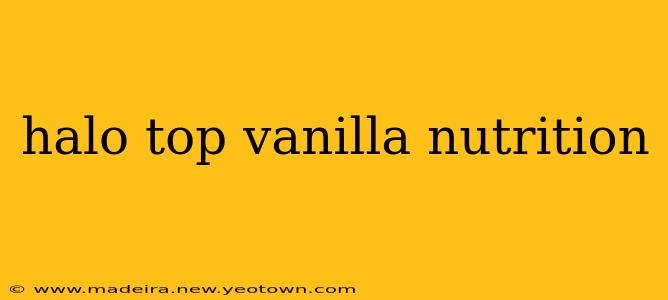 halo top vanilla nutrition