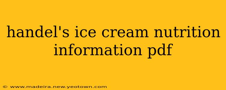 handel's ice cream nutrition information pdf