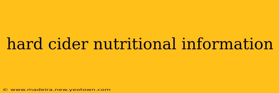hard cider nutritional information