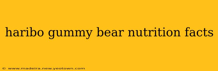 haribo gummy bear nutrition facts