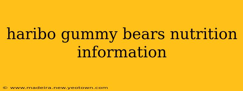 haribo gummy bears nutrition information