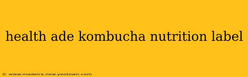 health ade kombucha nutrition label