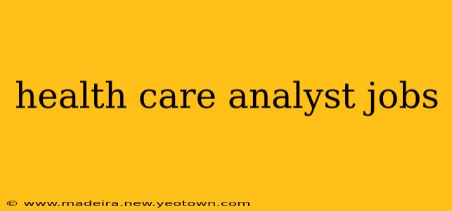 health care analyst jobs