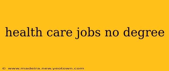 health care jobs no degree