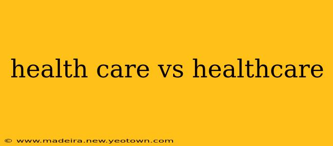 health care vs healthcare