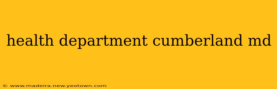health department cumberland md