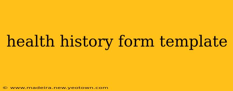 health history form template