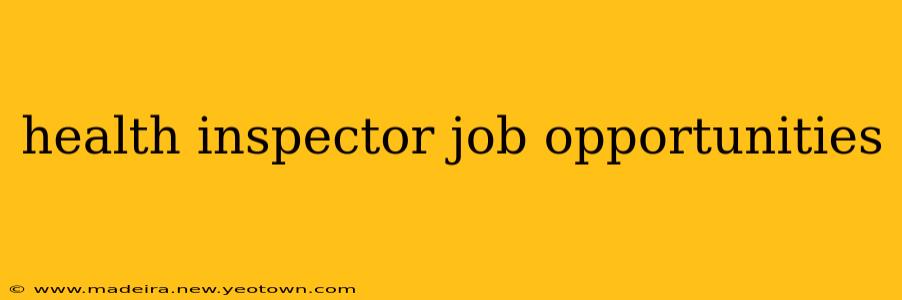 health inspector job opportunities