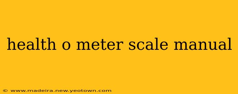 health o meter scale manual