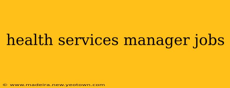 health services manager jobs