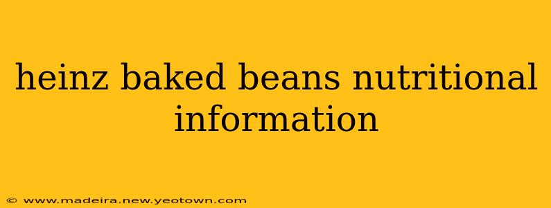 heinz baked beans nutritional information