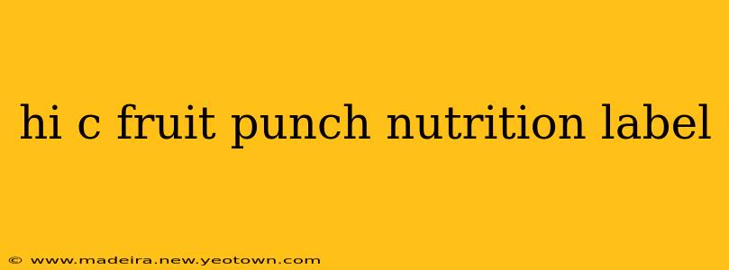 hi c fruit punch nutrition label