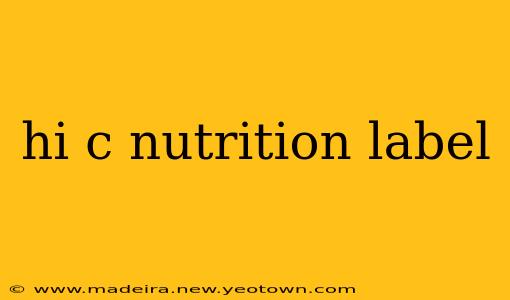 hi c nutrition label