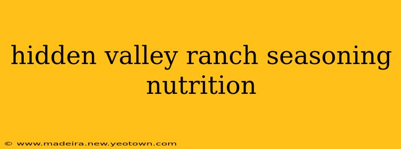 hidden valley ranch seasoning nutrition