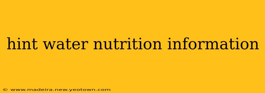 hint water nutrition information