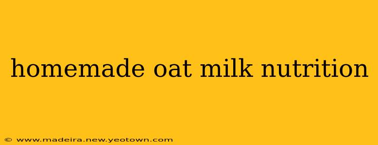 homemade oat milk nutrition