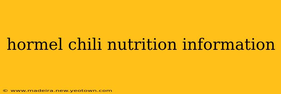 hormel chili nutrition information