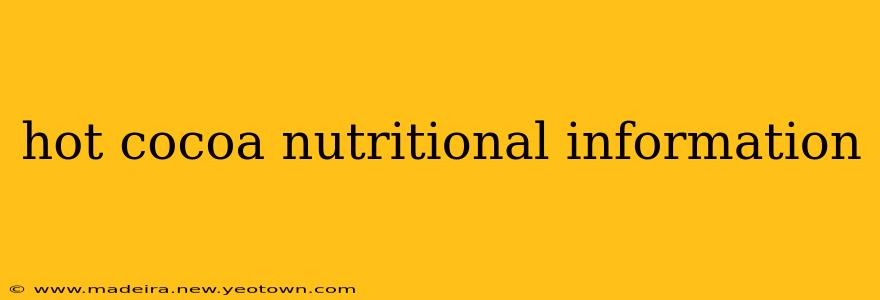 hot cocoa nutritional information