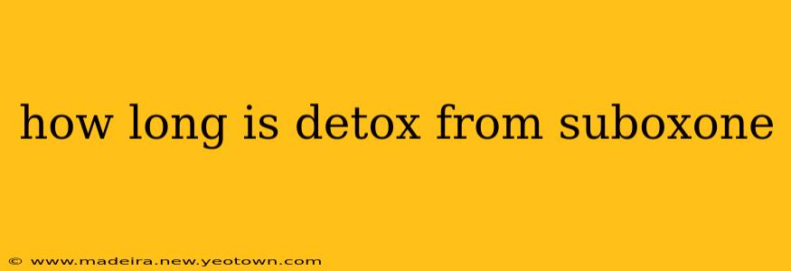 how long is detox from suboxone