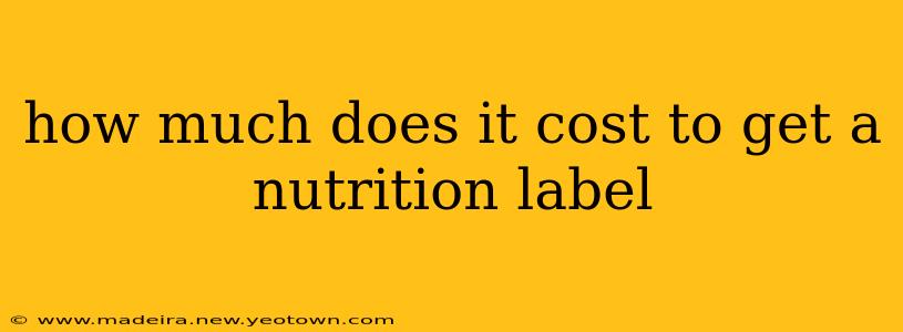 how much does it cost to get a nutrition label