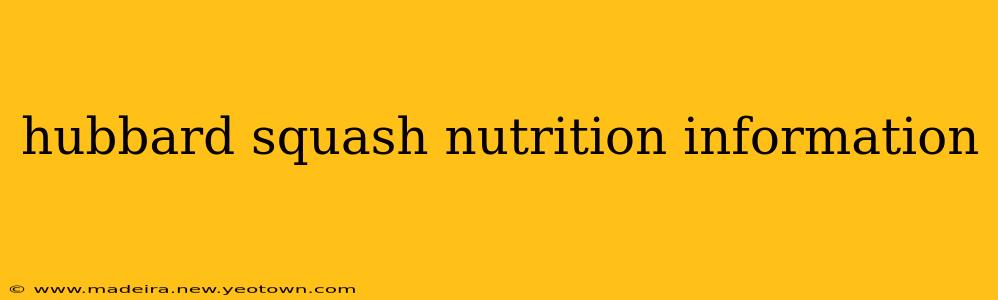 hubbard squash nutrition information