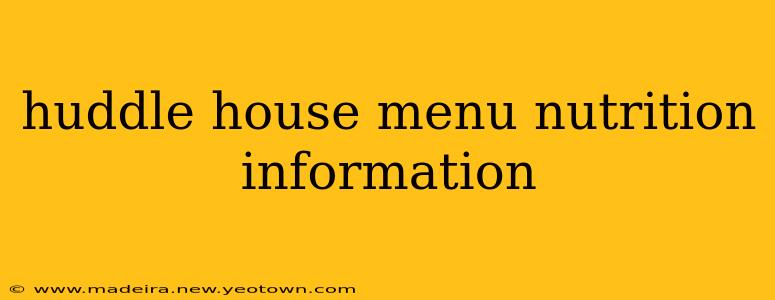 huddle house menu nutrition information