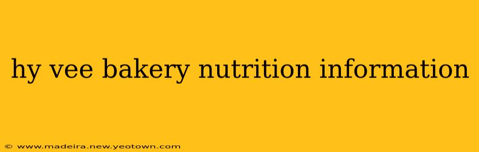 hy vee bakery nutrition information
