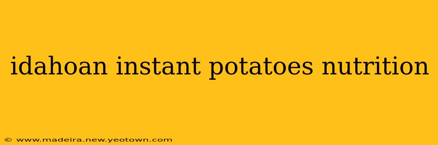 idahoan instant potatoes nutrition