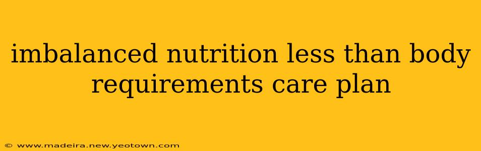 imbalanced nutrition less than body requirements care plan