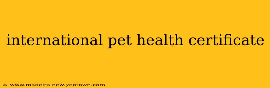international pet health certificate