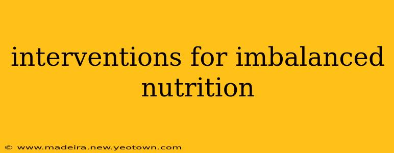 interventions for imbalanced nutrition