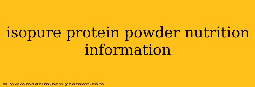 isopure protein powder nutrition information