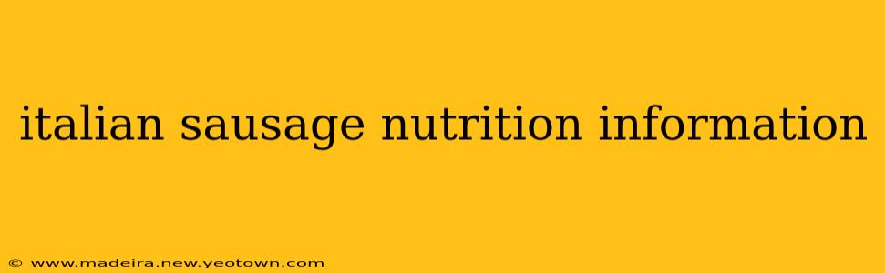 italian sausage nutrition information