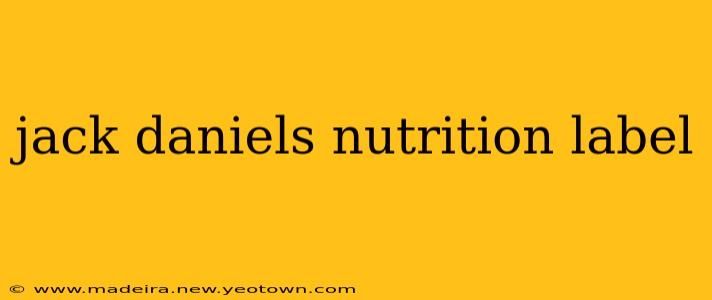 jack daniels nutrition label