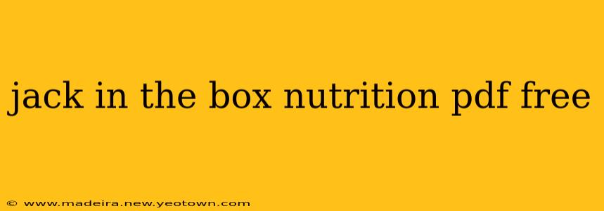 jack in the box nutrition pdf free