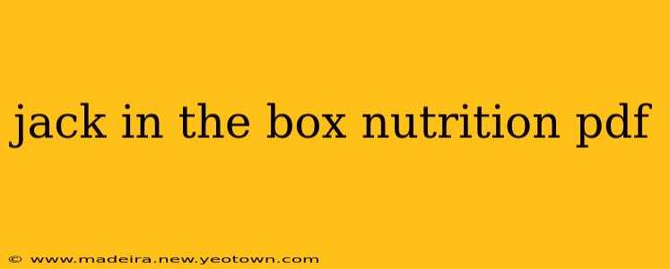 jack in the box nutrition pdf