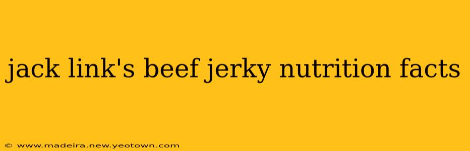 jack link's beef jerky nutrition facts