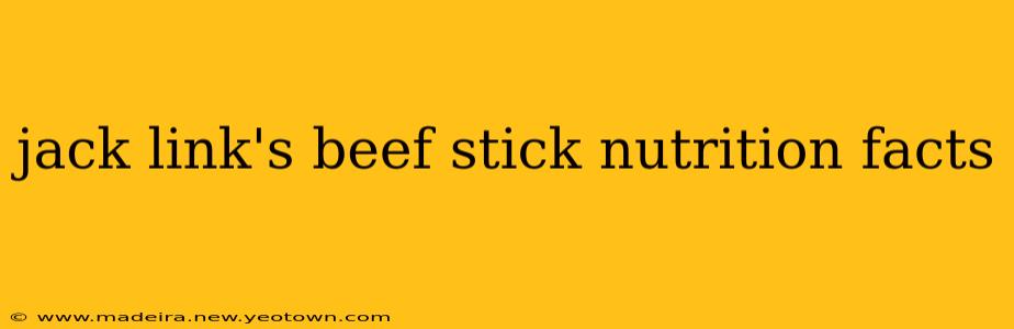 jack link's beef stick nutrition facts