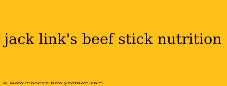 jack link's beef stick nutrition