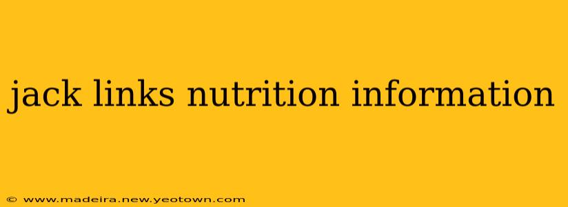 jack links nutrition information
