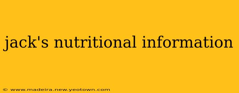 jack's nutritional information