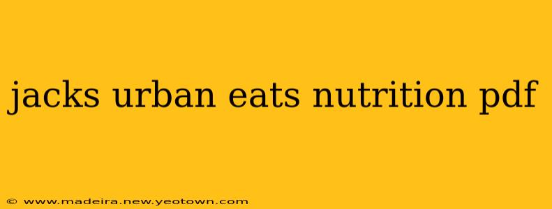 jacks urban eats nutrition pdf