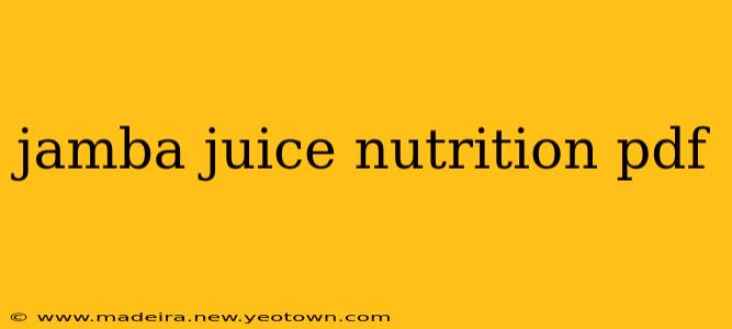 jamba juice nutrition pdf