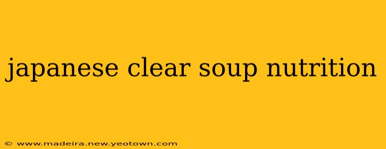 japanese clear soup nutrition