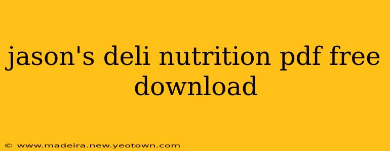 jason's deli nutrition pdf free download
