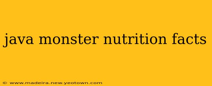 java monster nutrition facts
