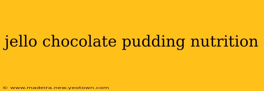 jello chocolate pudding nutrition