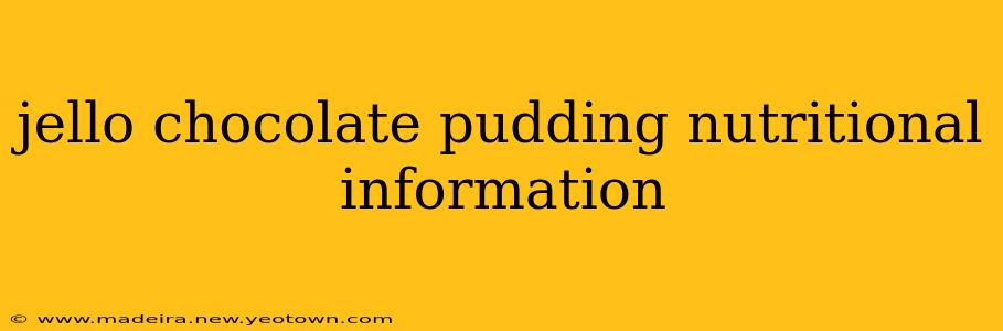 jello chocolate pudding nutritional information