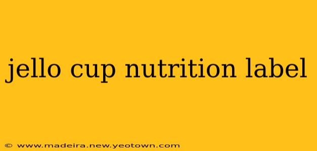 jello cup nutrition label