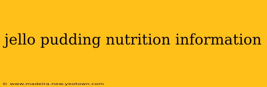 jello pudding nutrition information